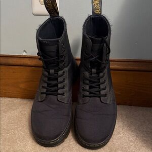 Unisex Black Lace-Up Dr. Martens Canvas Boots L9 M8